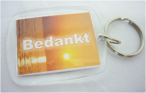Rechthoekige plexi sleutelhanger
