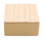Goud vierkant blikje met houten dekseltje