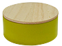 Metalen doosje lemon green met houten dekseltje