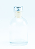 transparant flesje met zilveren dopje